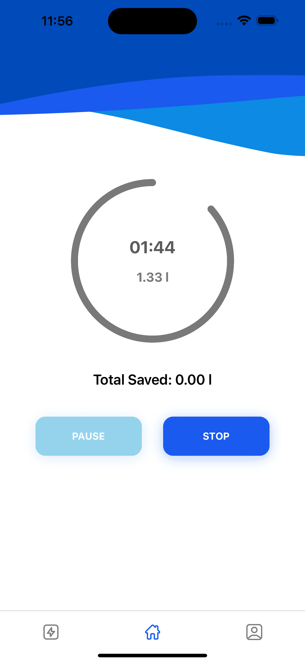 WaterSaver app screen placeholder